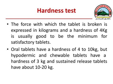 hardness test for tablets|tablet hardness chart.